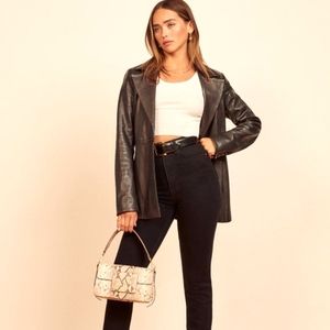 Black High Rise Jeans - Reformation Straight NWT 27